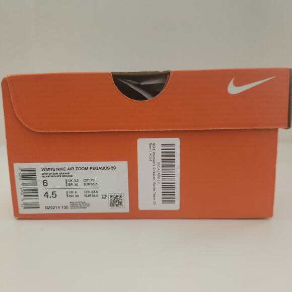 NIKE Women's air zoom Pegasus 39, White Team Orange Platinum Tint, 6 - Picture 10 of 10